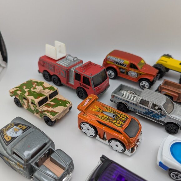 Bundle of 19 Diecast Toy Cars – Fire Trucks, Race Cars, Police & More! - Picture 3 of 12